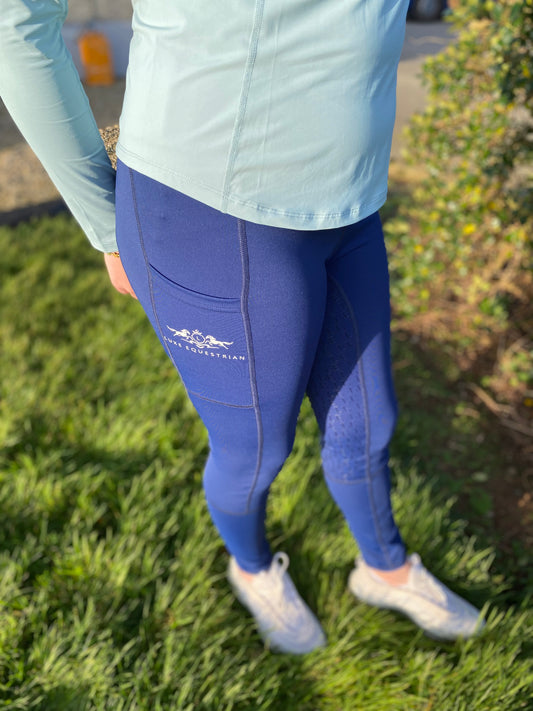 Premium High-Waist Navy Riding Leggings